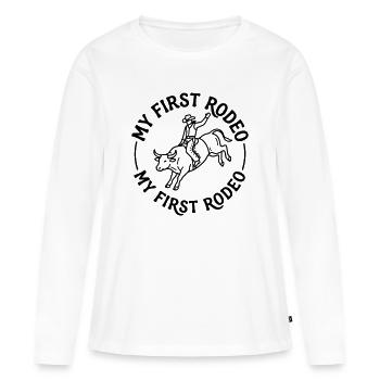 Rodéo - T-shirt manches longues Premium bio Femme - blanc - Devant - Julia (174cm)