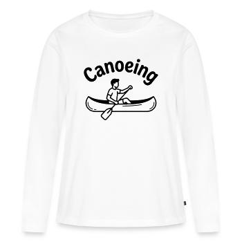 Navigation en canoë - T-shirt manches longues Premium bio Femme - blanc - Devant - Julia (174cm)