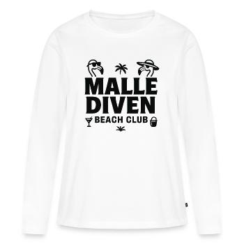 Malle Diven Beach Club Flamingo Mallorca Party - Women's Premium Organic Long Sleeve Shirt - white - Front - Julia (174cm)