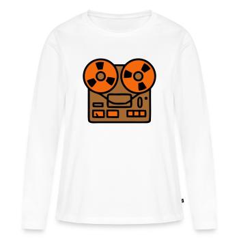 Tonbandgerät Audio Podcast Studio - Frauen Premium Bio Langarmshirt - Weiß - Vorne - Julia (174cm)