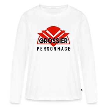 Gossier personnage - T-shirt manches longues Premium bio Femme - blanc - Devant - Julia (174cm)