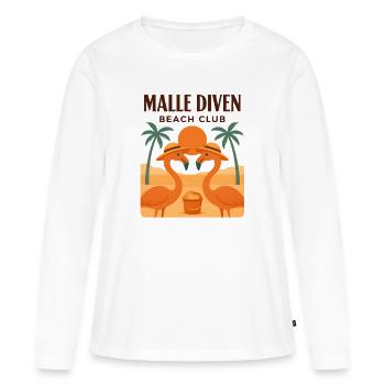 Malle Diven Beach Club Flamingo Mallorca Party - Women's Premium Organic Long Sleeve Shirt - white - Front - Julia (174cm)