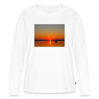 Mer de Bavière - T-shirt manches longues Premium bio Femme - blanc - Devant - Julia (174cm)