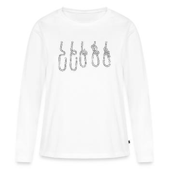 Voilier Voilier Nautics Dinghy Nœuds - T-shirt manches longues Premium bio Femme - blanc - Devant - Julia (174cm)