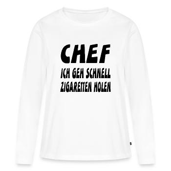 Chef - Frauen Premium Bio Langarmshirt - Weiß - Vorne - Julia (174cm)