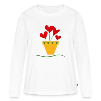 Love pot - Women's Premium Organic Long Sleeve Shirt - white - Front - Julia (174cm)