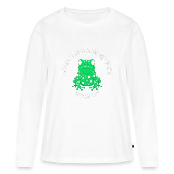 Rejet du courage de la grenouille toxique - T-shirt manches longues Premium bio Femme - blanc - Devant - Julia (174cm)