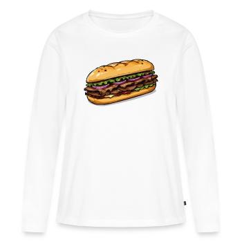 Illustration de sandwich - T-shirt manches longues Premium bio Femme - blanc - Devant - Julia (174cm)