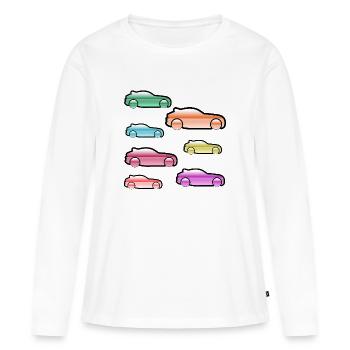 Automobiles - T-shirt manches longues Premium bio Femme - blanc - Devant - Julia (174cm)