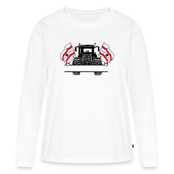 Drenthe_Tractor_Custom_Edition - T-shirt manches longues Premium bio Femme - blanc - Devant - Julia (174cm)