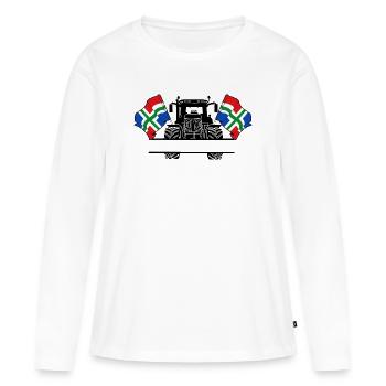 Groningen_Tractor_Custom_Edition - T-shirt manches longues Premium bio Femme - blanc - Devant - Julia (174cm)