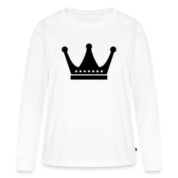 Couronne - T-shirt manches longues Premium bio Femme - blanc - Devant - Julia (174cm)