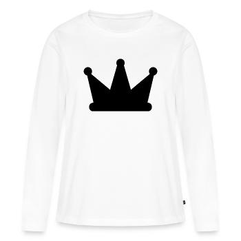 Couronne - T-shirt manches longues Premium bio Femme - blanc - Devant - Julia (174cm)