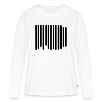 code barres - T-shirt manches longues Premium bio Femme - blanc - Devant - Julia (174cm)