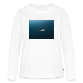 Manta Glise au-dessus de l’Abîme de l’Océan - T-shirt manches longues Premium bio Femme - blanc - Devant - Julia (174cm)