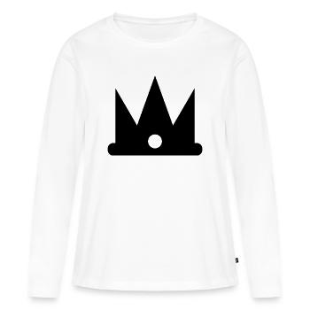 Couronne - T-shirt manches longues Premium bio Femme - blanc - Devant - Julia (174cm)