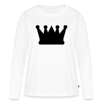 Couronne - T-shirt manches longues Premium bio Femme - blanc - Devant - Julia (174cm)