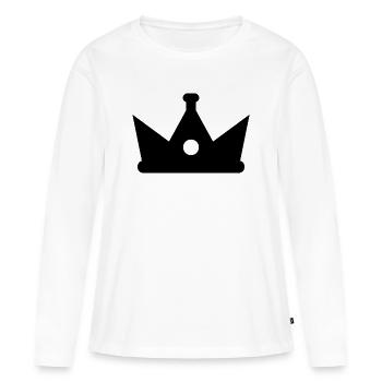 Couronne - T-shirt manches longues Premium bio Femme - blanc - Devant - Julia (174cm)