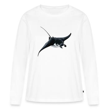 Raies Manta Raies - T-shirt manches longues Premium bio Femme - blanc - Devant - Julia (174cm)