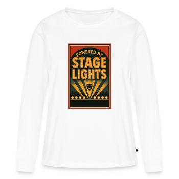 Angetrieben von Rampenlicht | Theater Bühne - Frauen Premium Bio Langarmshirt - Weiß - Vorne - Julia (174cm)