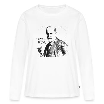 Votre mère - Déclaration de Siegmund Freud - T-shirt manches longues Premium bio Femme - blanc - Devant - Julia (174cm)