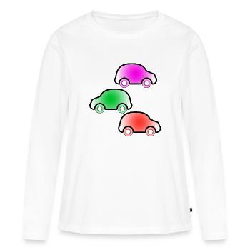 Automobiles - T-shirt manches longues Premium bio Femme - blanc - Devant - Julia (174cm)