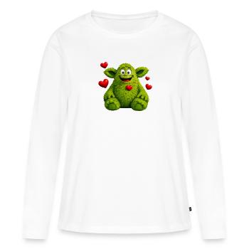 Monstre - T-shirt manches longues Premium bio Femme - blanc - Devant - Julia (174cm)
