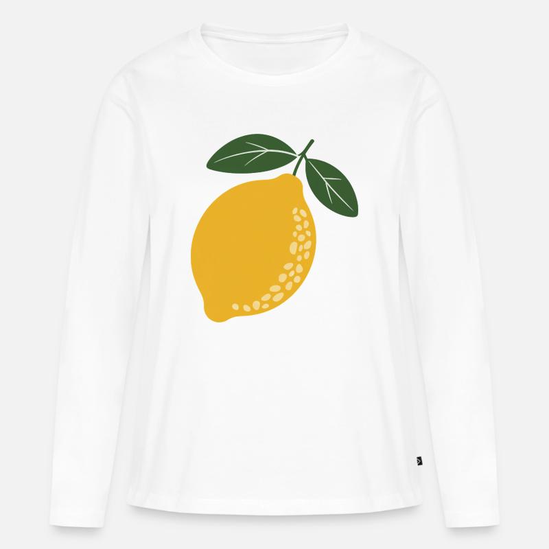 Lemon Grove Botanical - Frauen Premium Bio Langarmshirt - Weiß