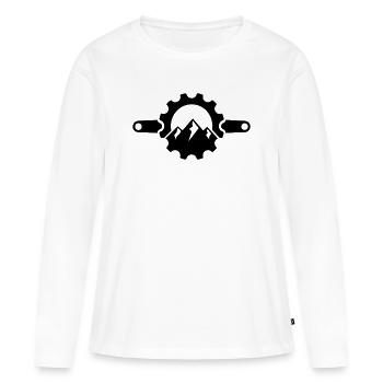 Crank Mountain – Logo du plateau VTT - T-shirt manches longues Premium bio Femme - blanc - Devant - Julia (174cm)