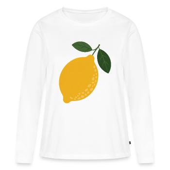 Citrus Sun Lemon Illustration - Women's Premium Organic Long Sleeve Shirt - white - Front - Julia (174cm)