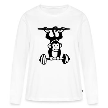 Pouvoir de primate - Singe d’arène - T-shirt manches longues Premium bio Femme - blanc - Devant - Julia (174cm)