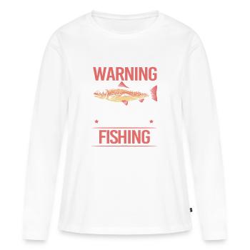 Forelle Forellenteich Angelhaken Angelrute Angler - Frauen Premium Bio Langarmshirt - Weiß - Vorne - Julia (174cm)