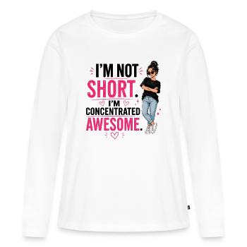 Je ne suis pas petit, je suis concentré, génial - T-shirt manches longues Premium bio Femme - blanc - Devant - Julia (174cm)