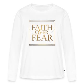 La foi plutôt que la peur - T-shirt manches longues Premium bio Femme - blanc - Devant - Julia (174cm)