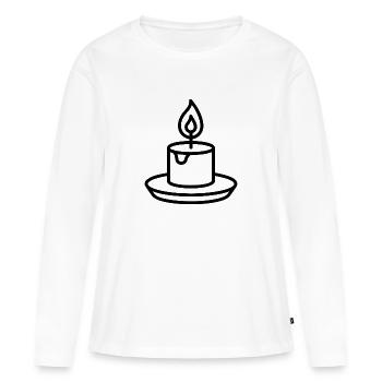 candle - Women's Premium Organic Long Sleeve Shirt - white - Front - Julia (174cm)