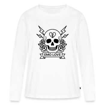 L’emo - T-shirt manches longues Premium bio Femme - blanc - Devant - Julia (174cm)