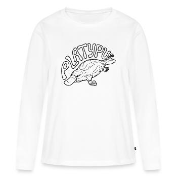 Ornithorynque - T-shirt manches longues Premium bio Femme - blanc - Devant - Julia (174cm)