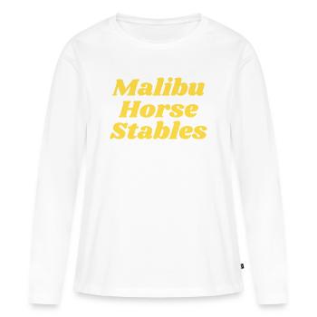 Écuries de Malibu - T-shirt manches longues Premium bio Femme - blanc - Devant - Julia (174cm)