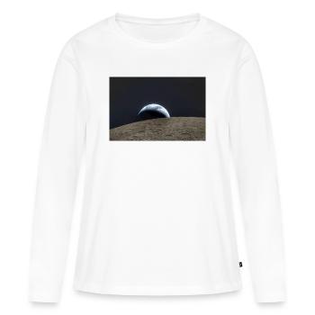 Terre sur la surface lunaire - T-shirt manches longues Premium bio Femme - blanc - Devant - Julia (174cm)