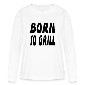 Griller - T-shirt manches longues Premium bio Femme - blanc - Devant - Julia (174cm)