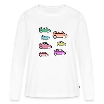 Automobiles - T-shirt manches longues Premium bio Femme - blanc - Devant - Julia (174cm)