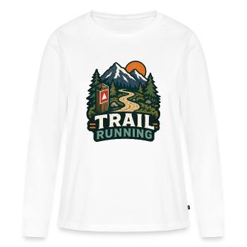 Course sur sentier - T-shirt manches longues Premium bio Femme - blanc - Devant - Julia (174cm)