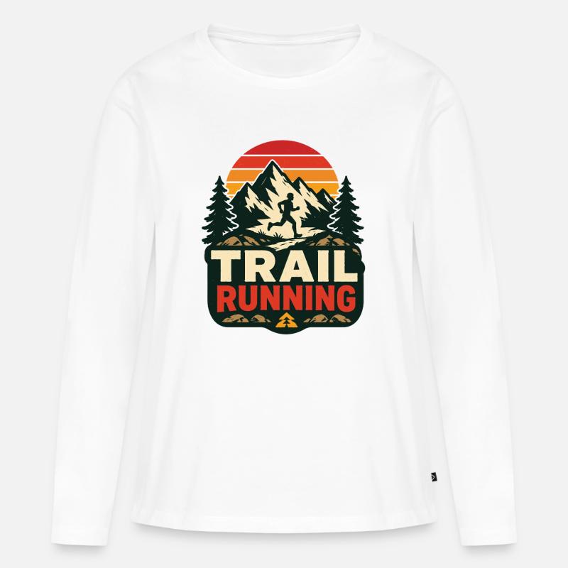 Trailrunning - Frauen Premium Bio Langarmshirt - Weiß