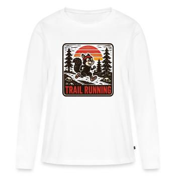 Trail running - T-shirt manches longues Premium bio Femme - blanc - Devant - Julia (174cm)