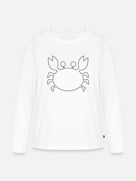 Krabbenumriss - Frauen Premium Bio Langarmshirt - Weiß