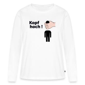 Kopf hoch - Frauen Premium Bio Langarmshirt - Weiß - Vorne - Julia (174cm)