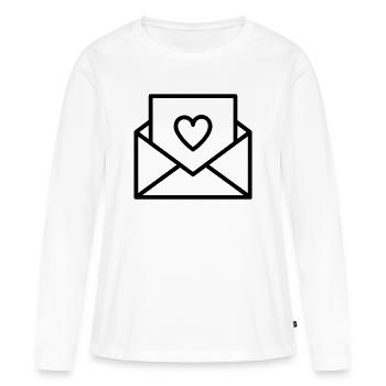 lettre d’amour - T-shirt manches longues Premium bio Femme - blanc - Devant - Julia (174cm)