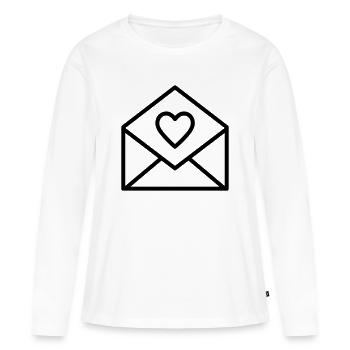 lettre d’amour - T-shirt manches longues Premium bio Femme - blanc - Devant - Julia (174cm)