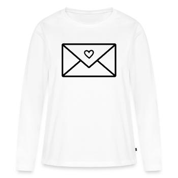 lettre d’amour - T-shirt manches longues Premium bio Femme - blanc - Devant - Julia (174cm)