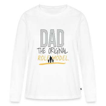 Papa Das ursprüngliche Vorbild - Frauen Premium Bio Langarmshirt - Weiß - Vorne - Julia (174cm)
